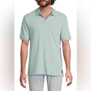 Scotch & Soda Cotton Slub Knit Polo Shirt Sea Foam XL